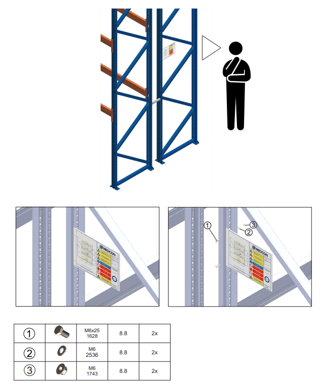schemat przedstawiający umieszczenie tablicy znamionowej